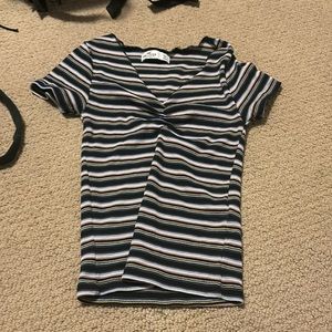 Striped ribbed hollister top